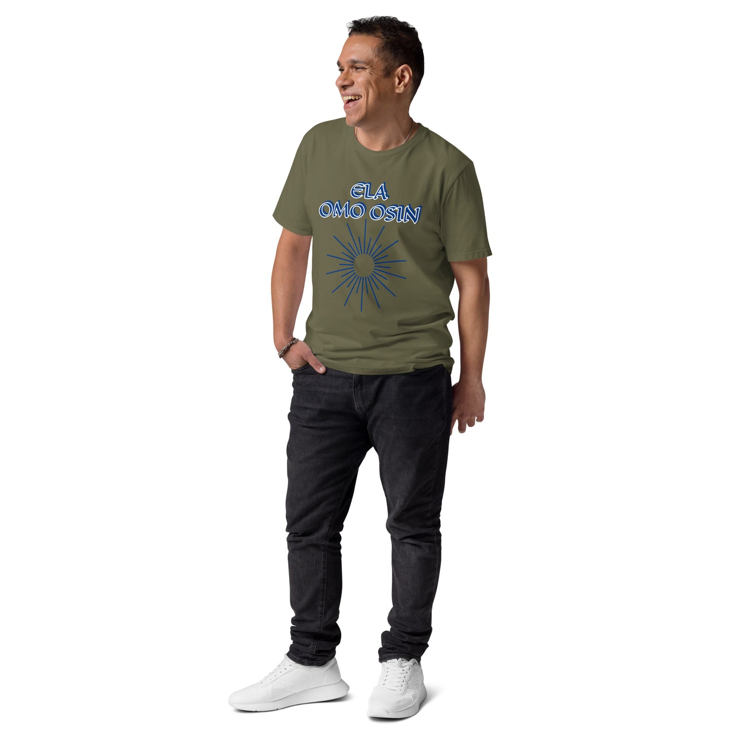 ELA Omo Osin Meji blue Unisex organic cotton t-shirt