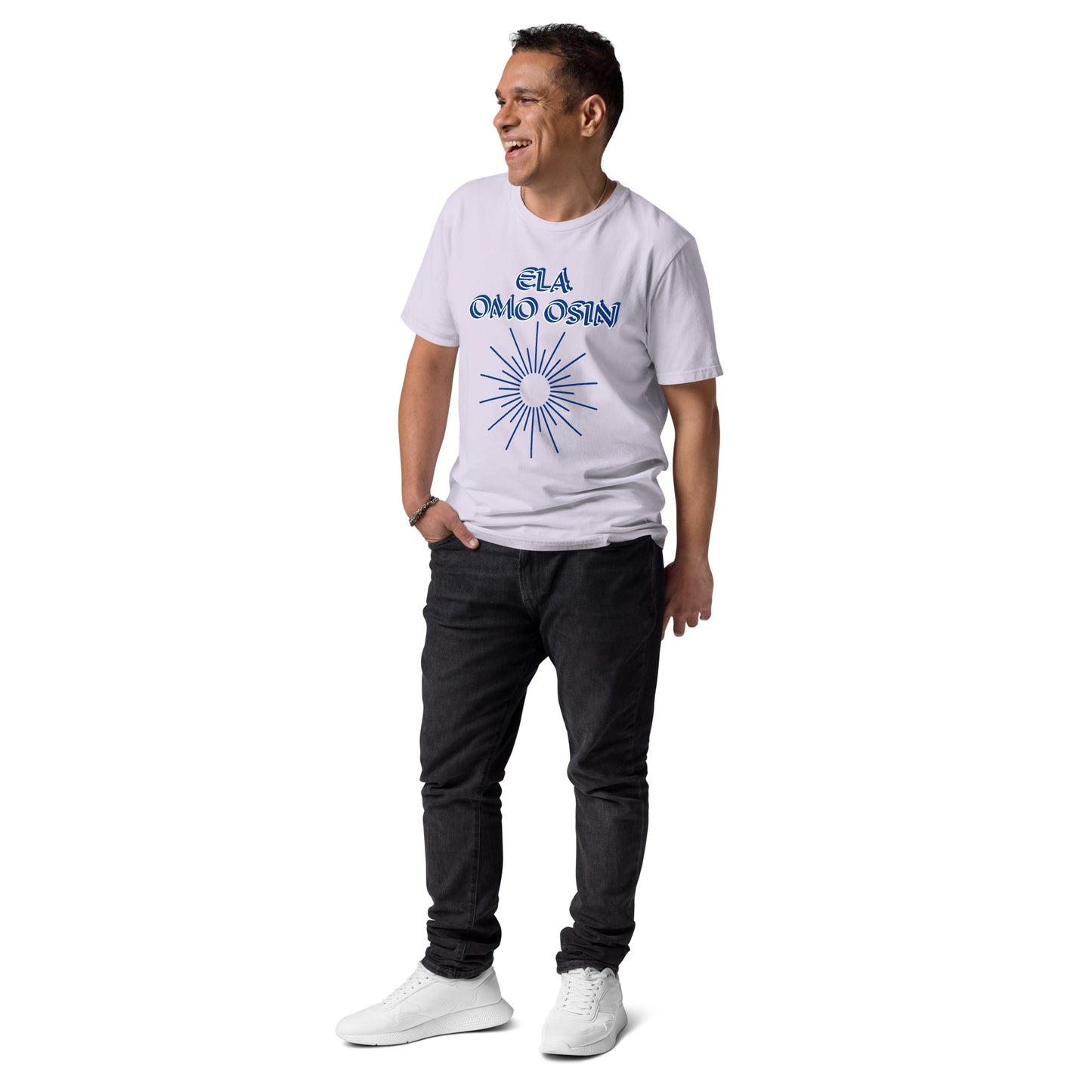 ELA Omo Osin Meji blue Unisex organic cotton t-shirt