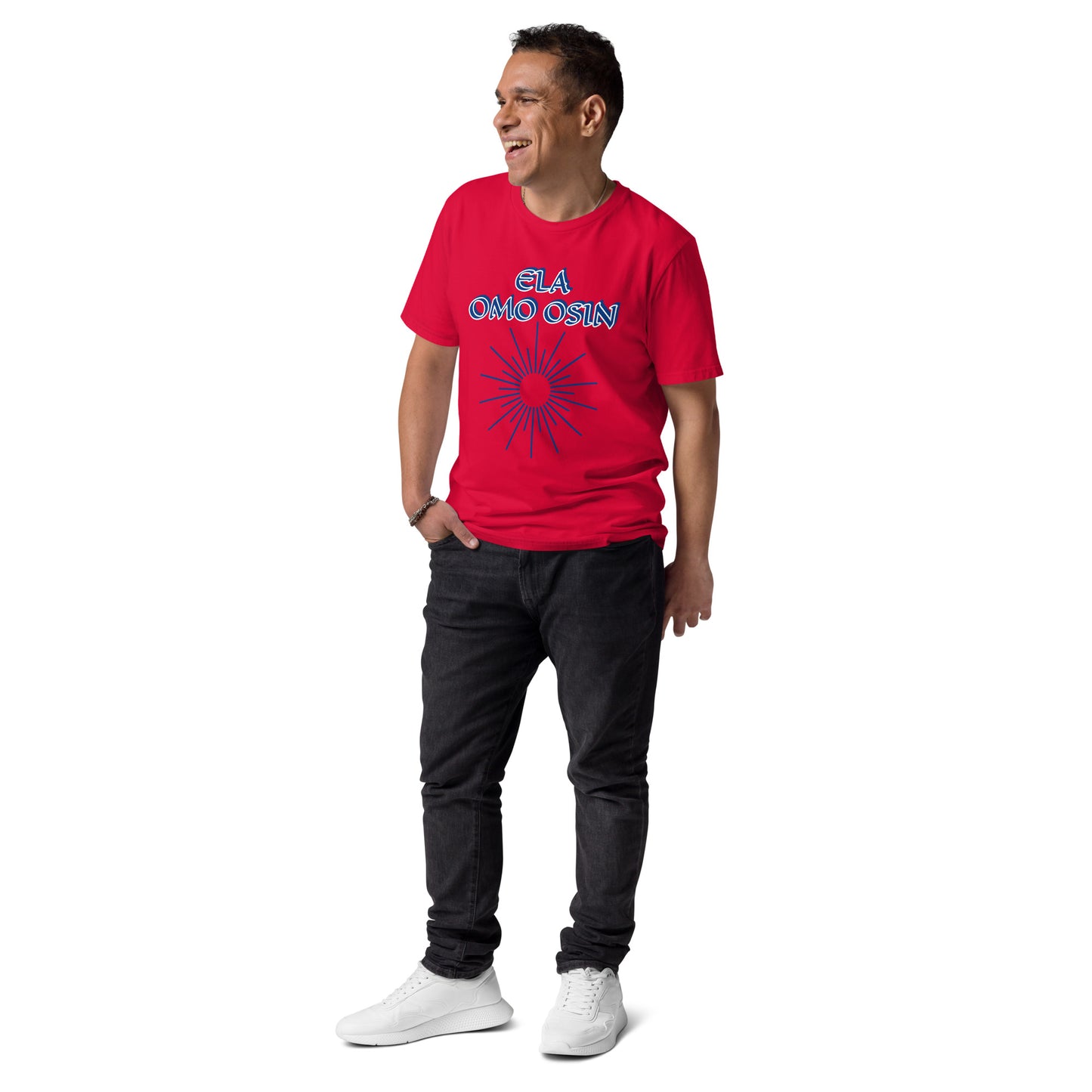 ELA Omo Osin Meji blue Unisex organic cotton t-shirt