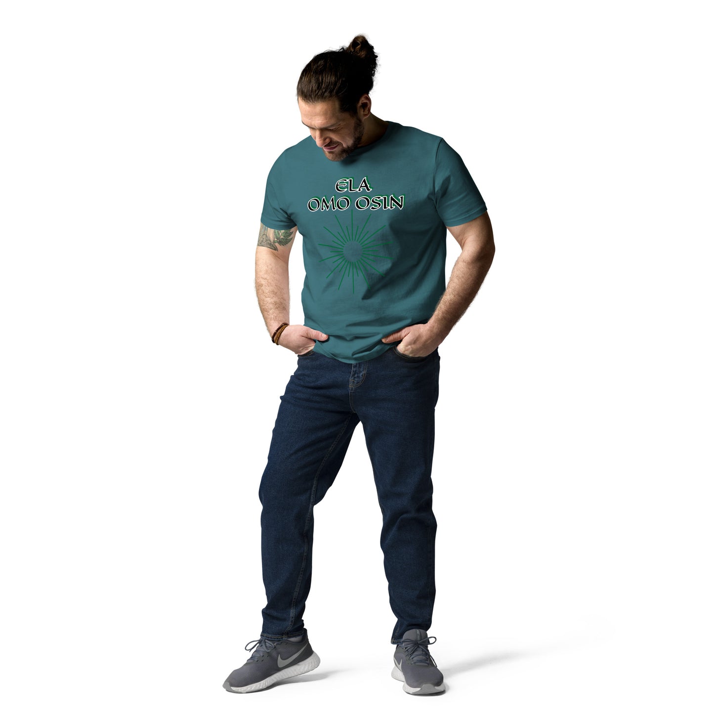 ELA Omo Osin Aje-Ju-Ogun Reverse Unisex organic cotton t-shirt