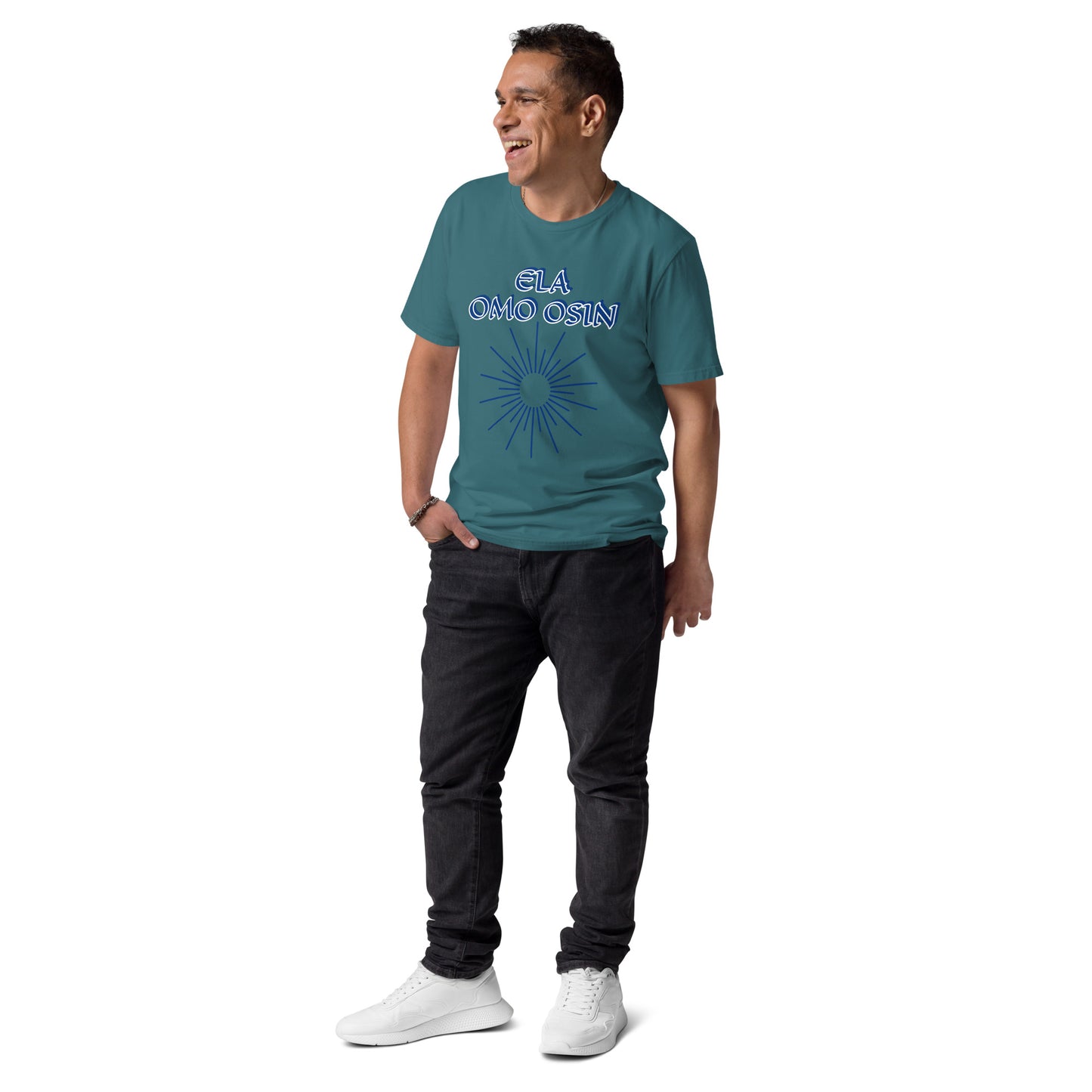 ELA Omo Osin Meji blue Unisex organic cotton t-shirt