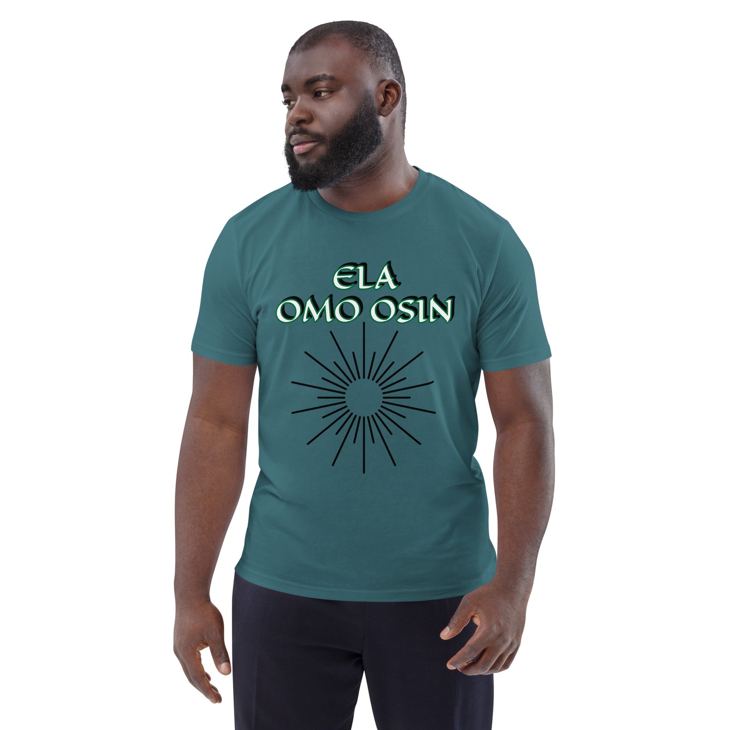ELA Omo Osin Aje-Ju-Ogun Incognito Reverse Unisex organic cotton t-shirt