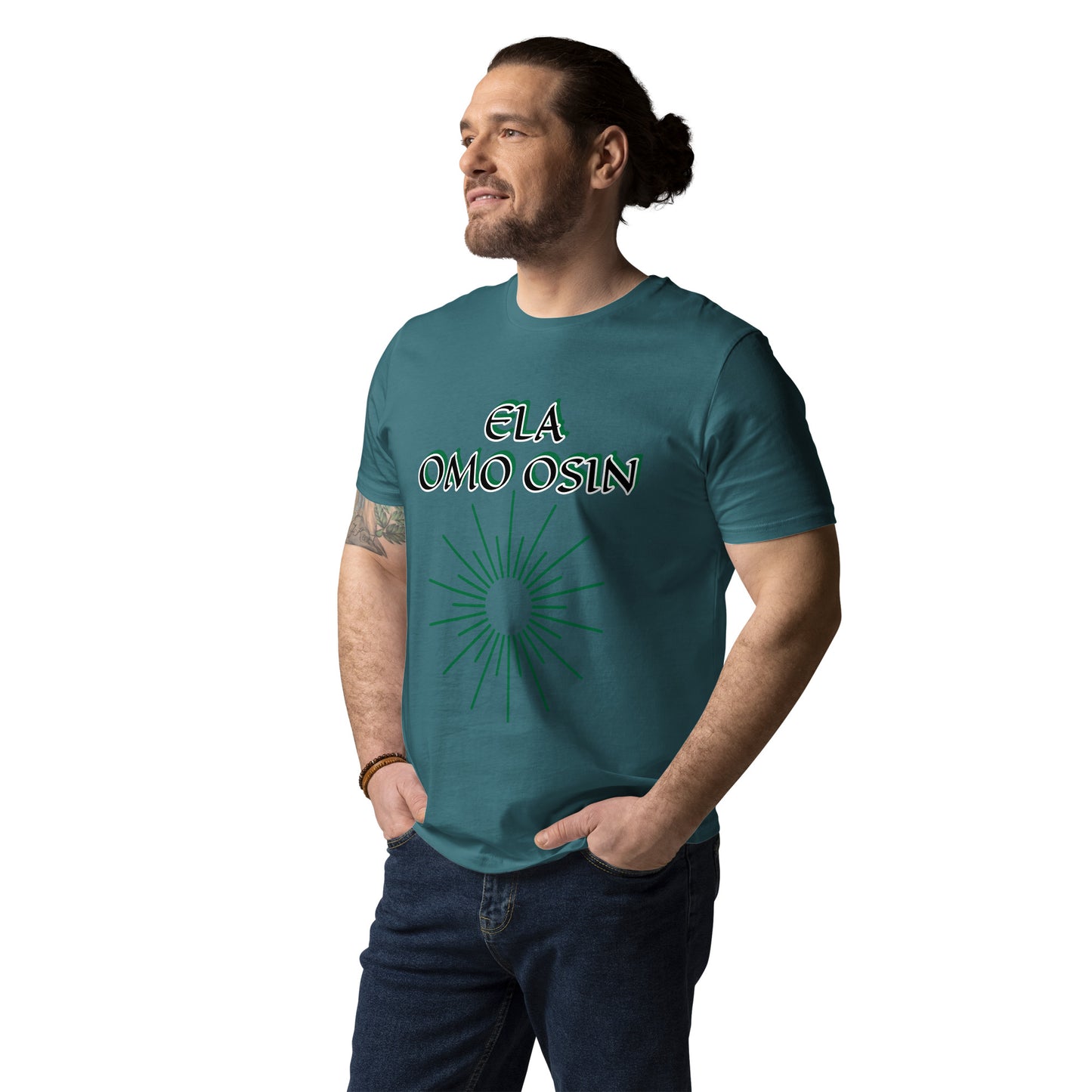 ELA Omo Osin Aje-Ju-Ogun Reverse Unisex organic cotton t-shirt