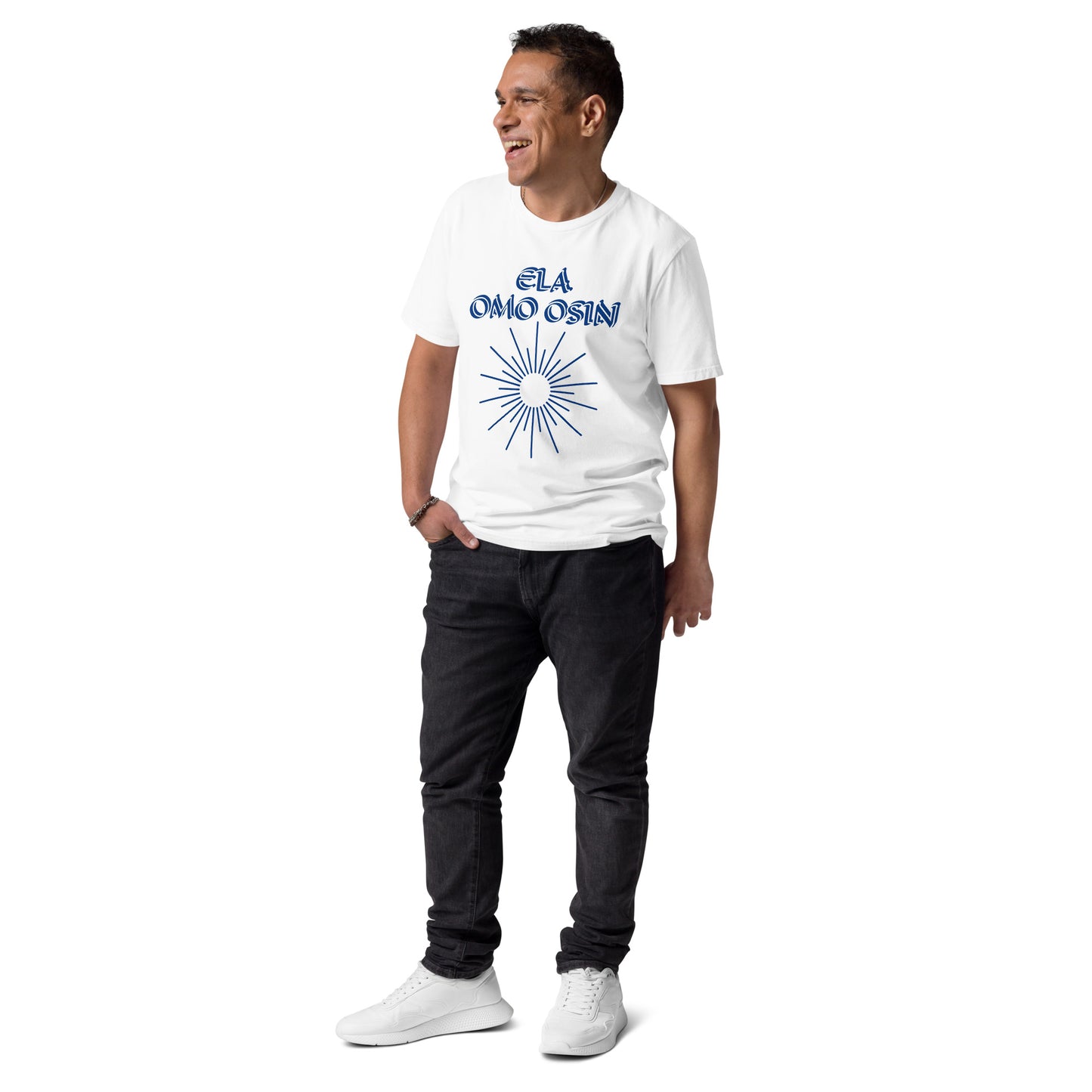 ELA Omo Osin Meji blue Unisex organic cotton t-shirt