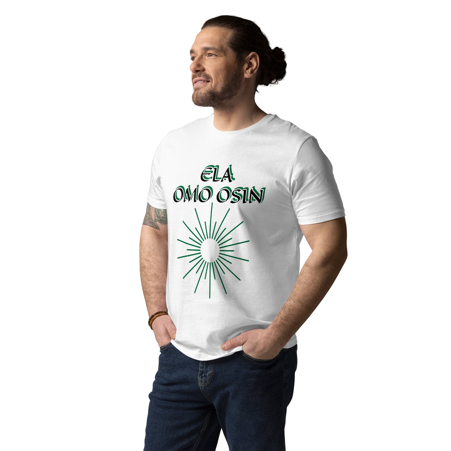 ELA Omo Osin Aje-Ju-Ogun Reverse Unisex organic cotton t-shirt