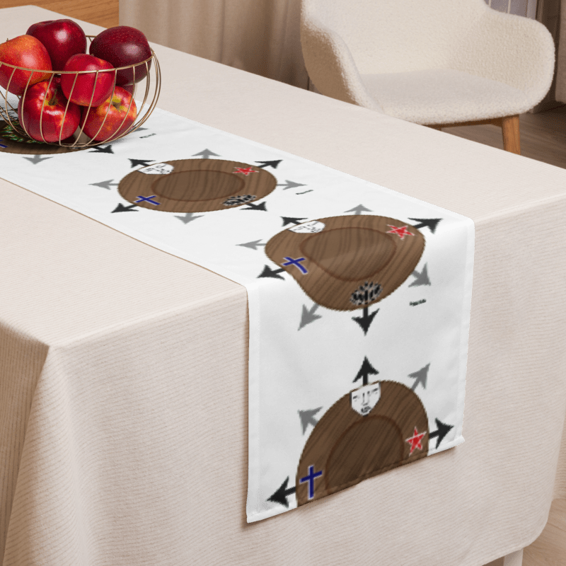 Egbe Ire Awo Signature Multi-Logo IFÁ Lucumi White Table runner