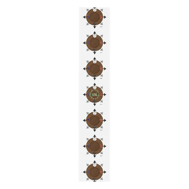 Egbe Ire Awo Signature Multi-Logo IFÁ Isese White Table runner