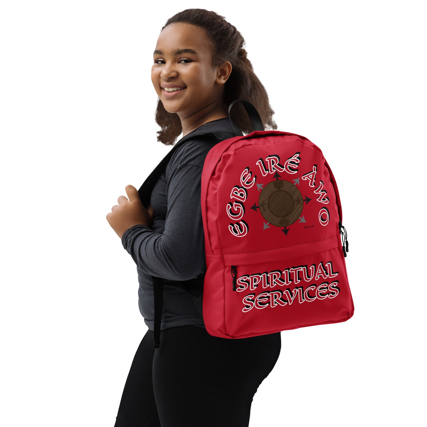 Egbe Ire Awo Logo Signature Red Backpack