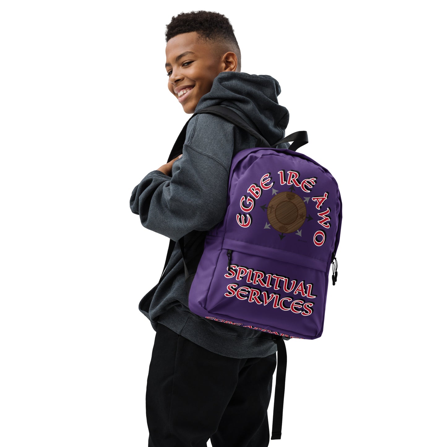 Egbe Ire Awo Logo Signature Purple Backpack