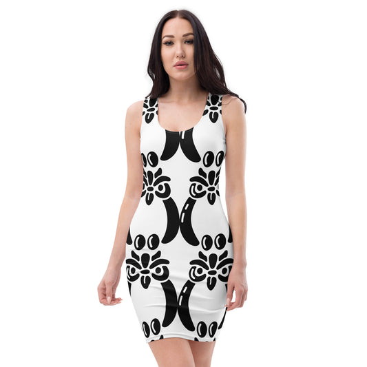 Black Ájé Large icon White Bodycon dress