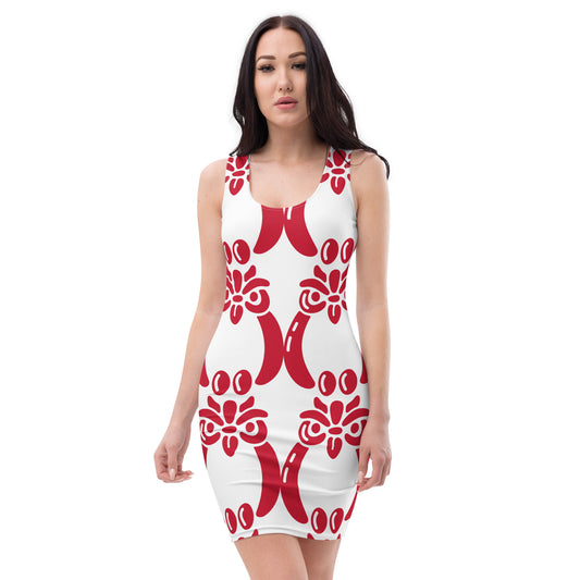 Red Ájé Large icon White Bodycon dress