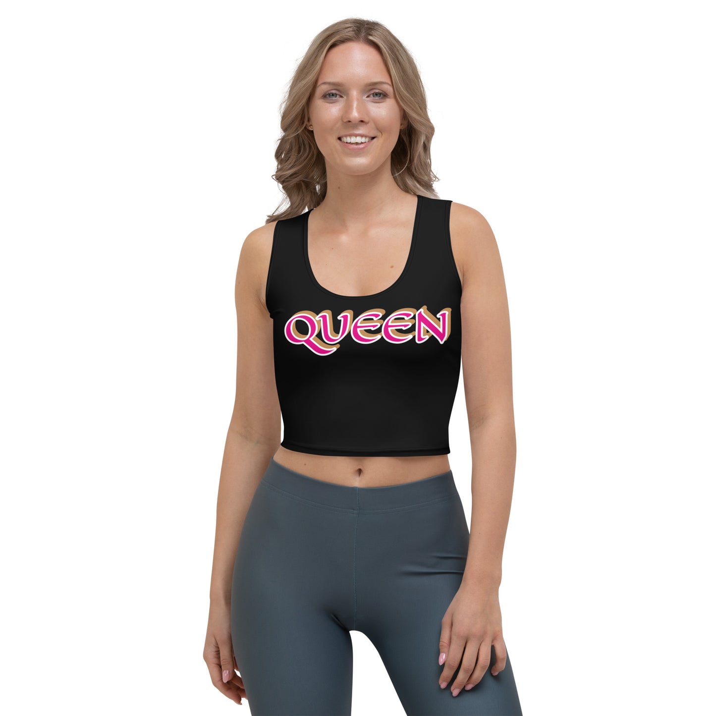 Queen 3 Black Crop Top