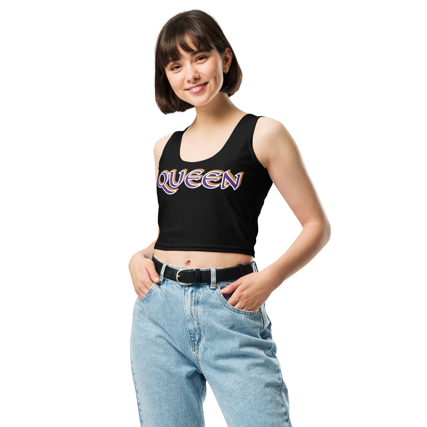 Queen 4 Black Crop Top