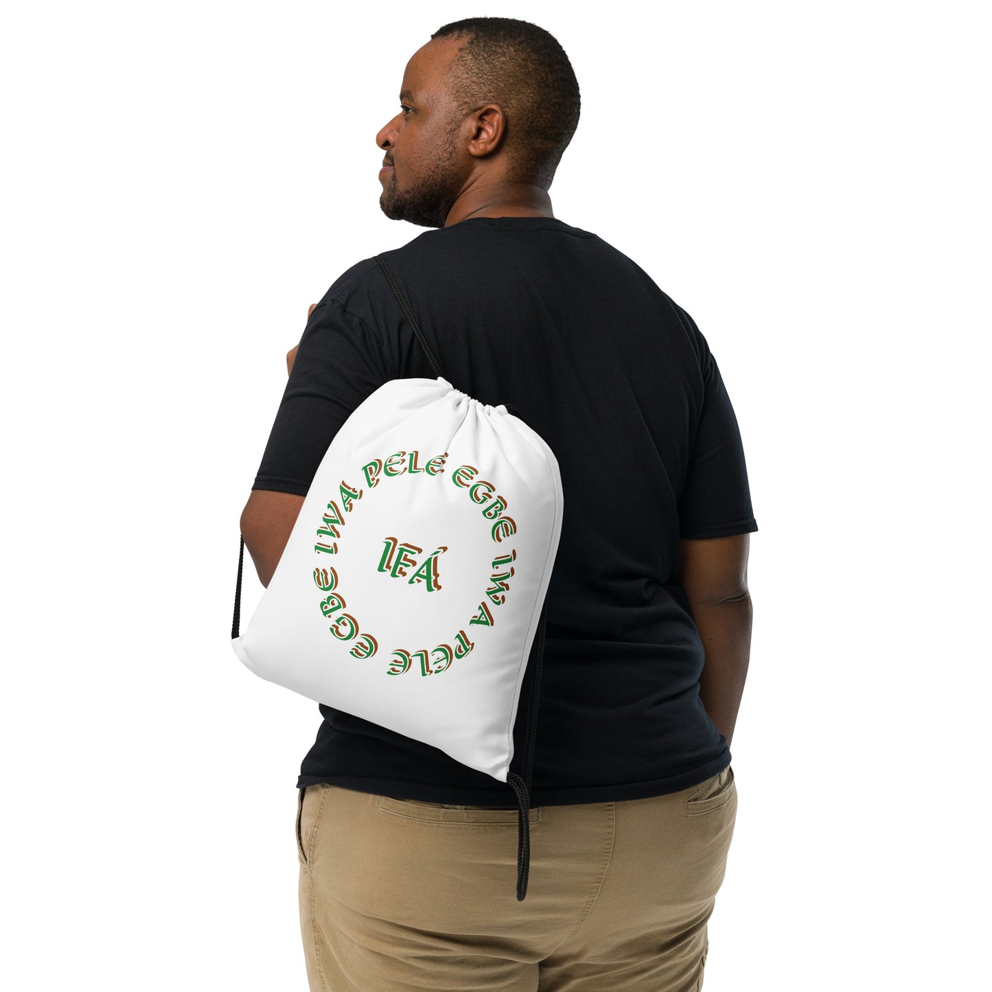 Egbe Iwa Pele Ifa Isese Drawstring bag