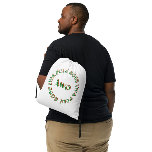 Egbe Iwa Pele ÀWO Isese Drawstring bag