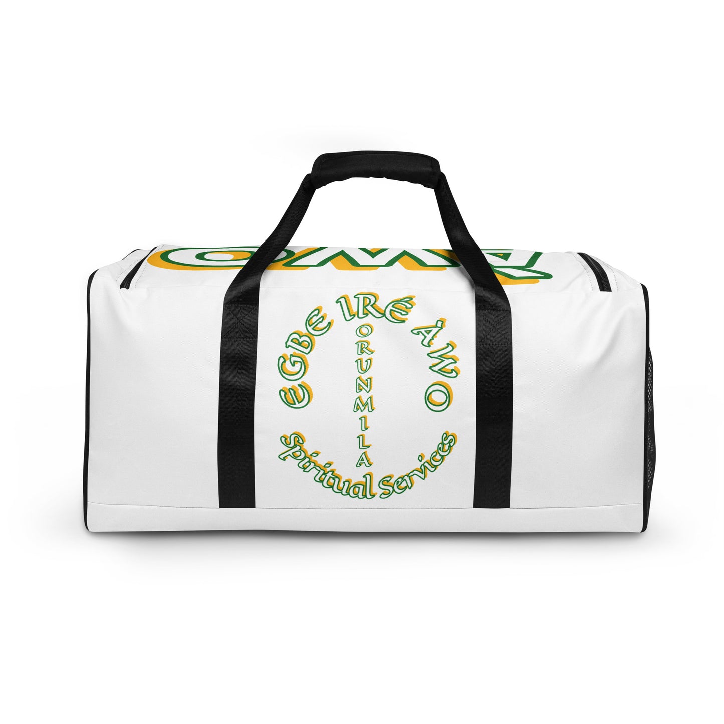 Egbe Orunmila Lucumi White Duffle bag