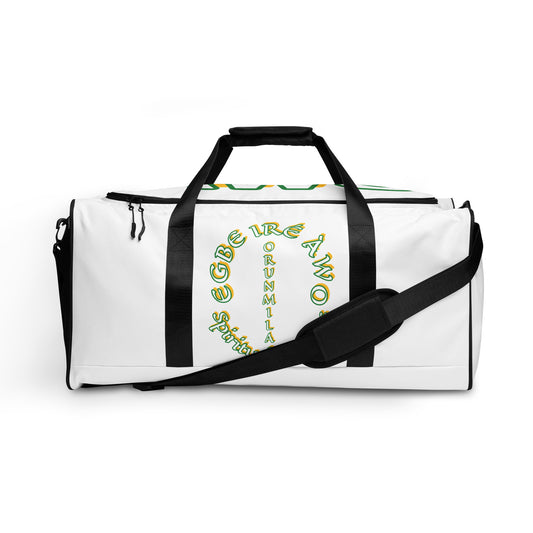 Egbe Orunmila Lucumi White Duffle bag