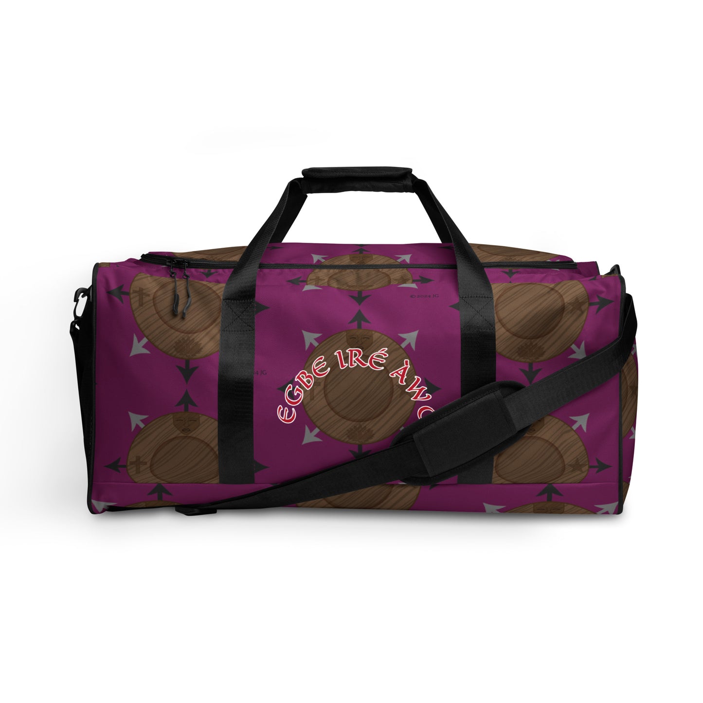 Egbe Ire Awo Eggplant Logo Duffle bag