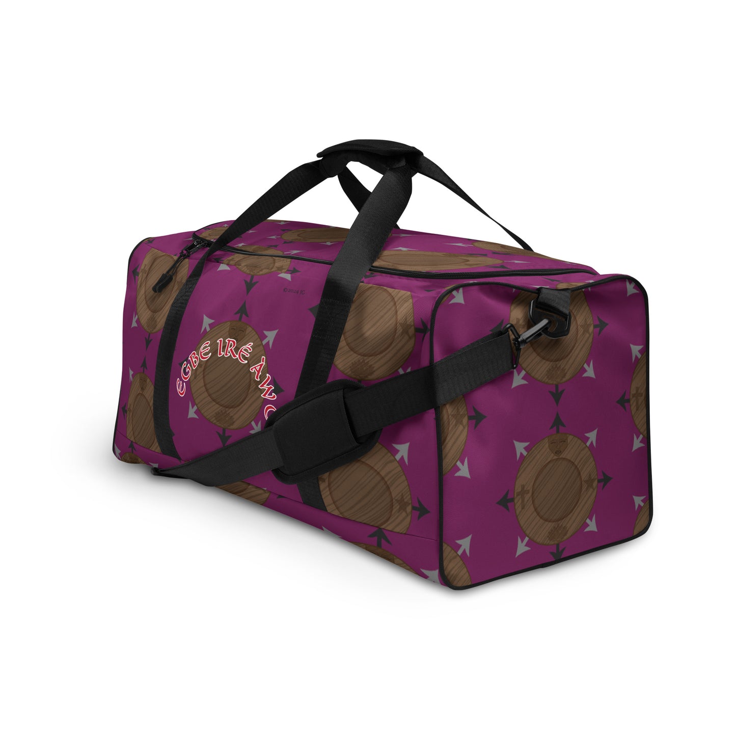 Egbe Ire Awo Eggplant Logo Duffle bag