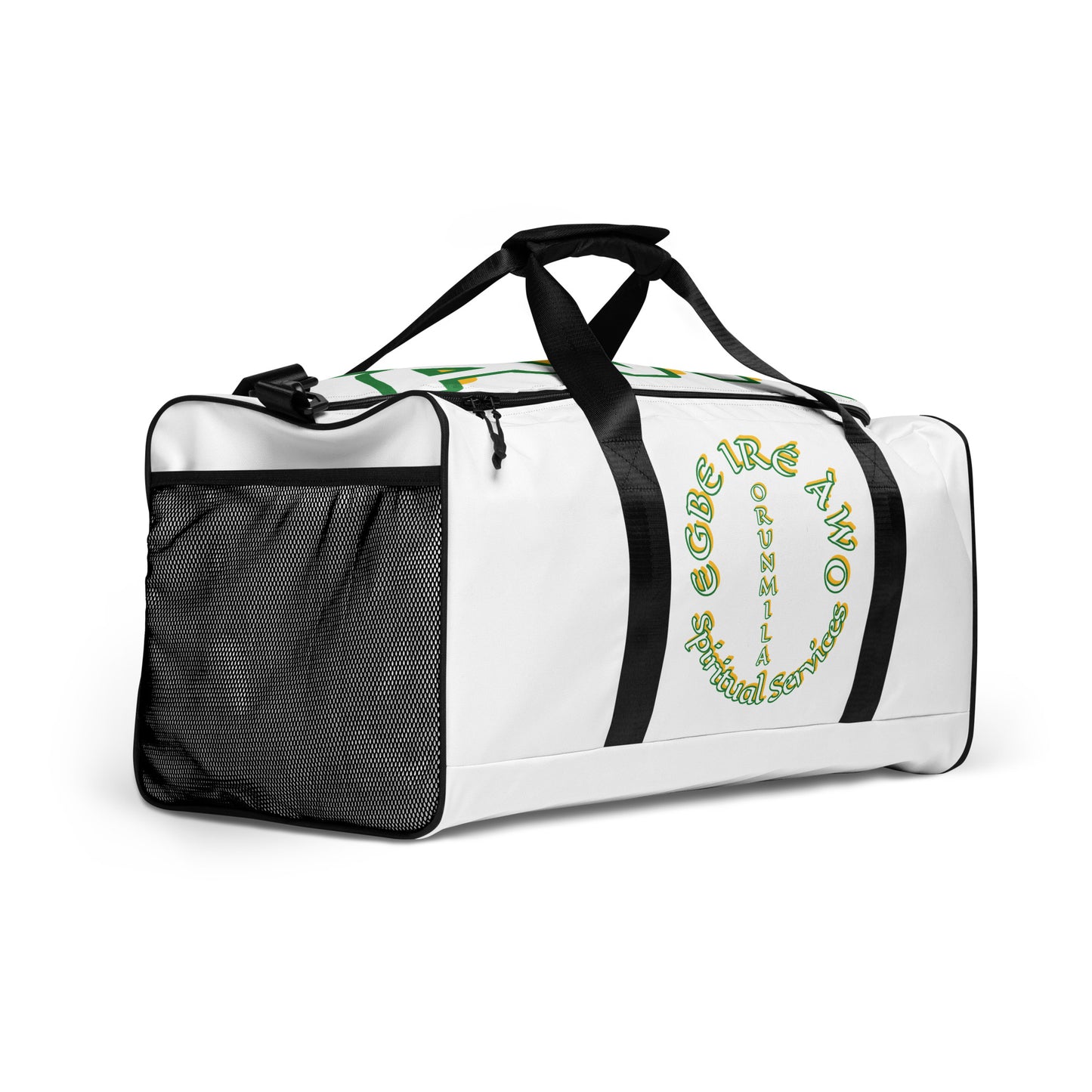 Egbe Orunmila Lucumi White Duffle bag