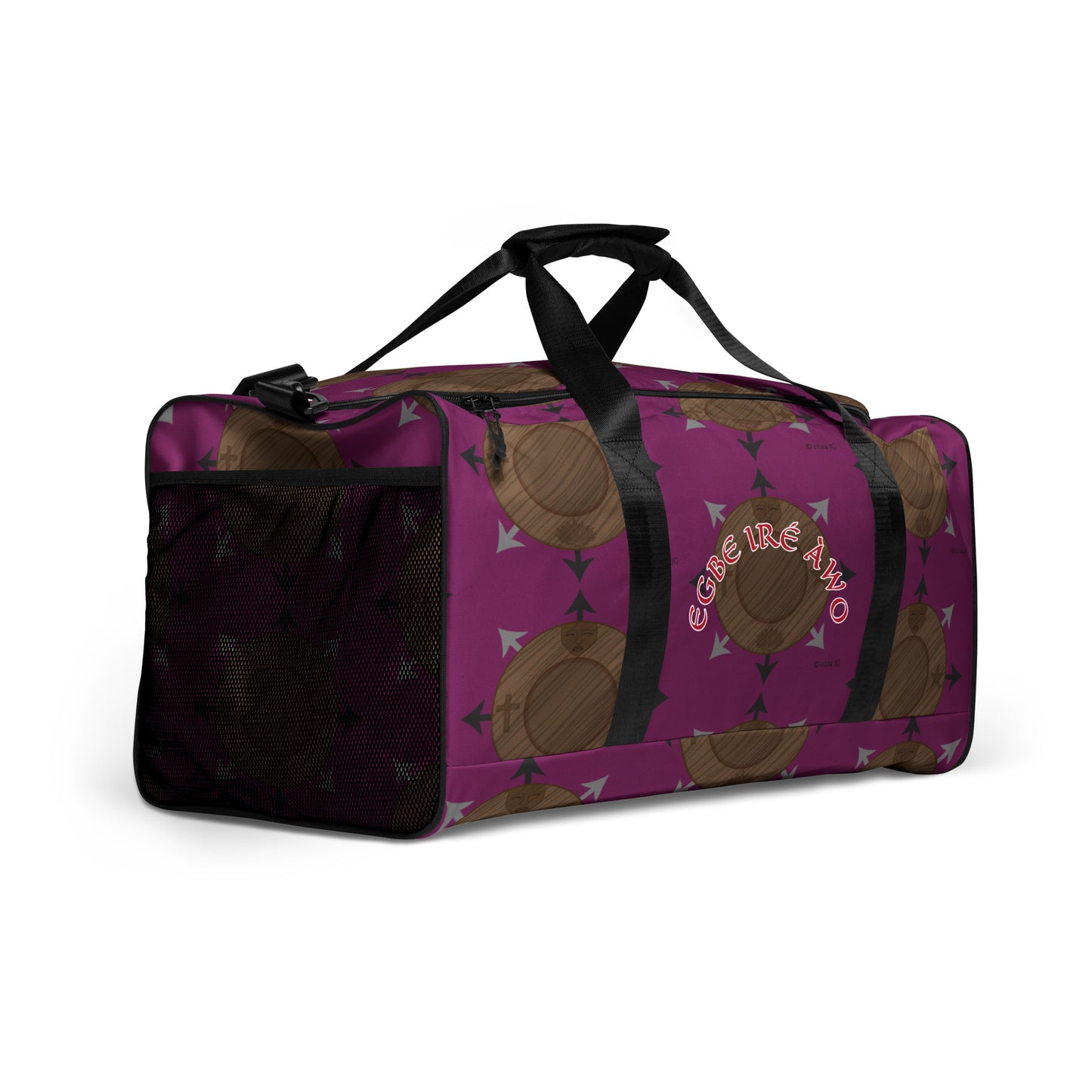 Egbe Ire Awo Eggplant Logo Duffle bag