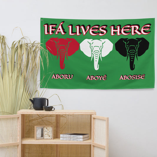 IFÁ lives here Iyaami Green  Flag