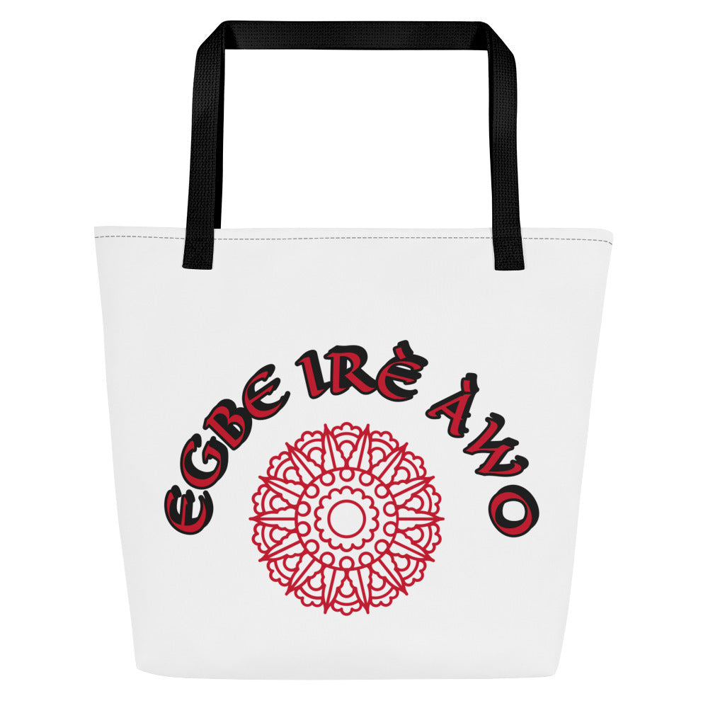 Egbe Ire Awo Signature 2  All-Over Print Large Tote Bag