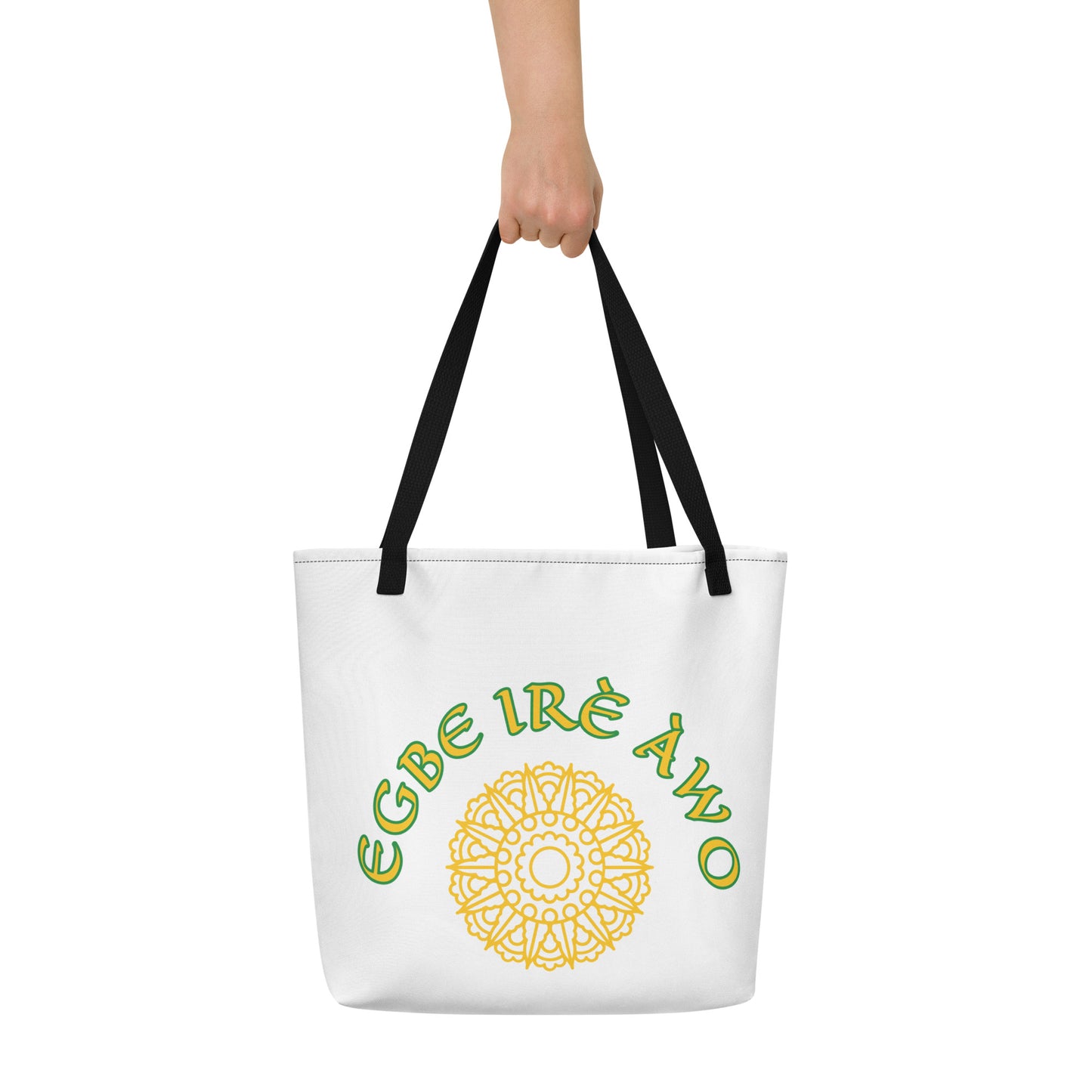 Egbe Ire Awo Lucumi All-Over Print Large Tote Bag