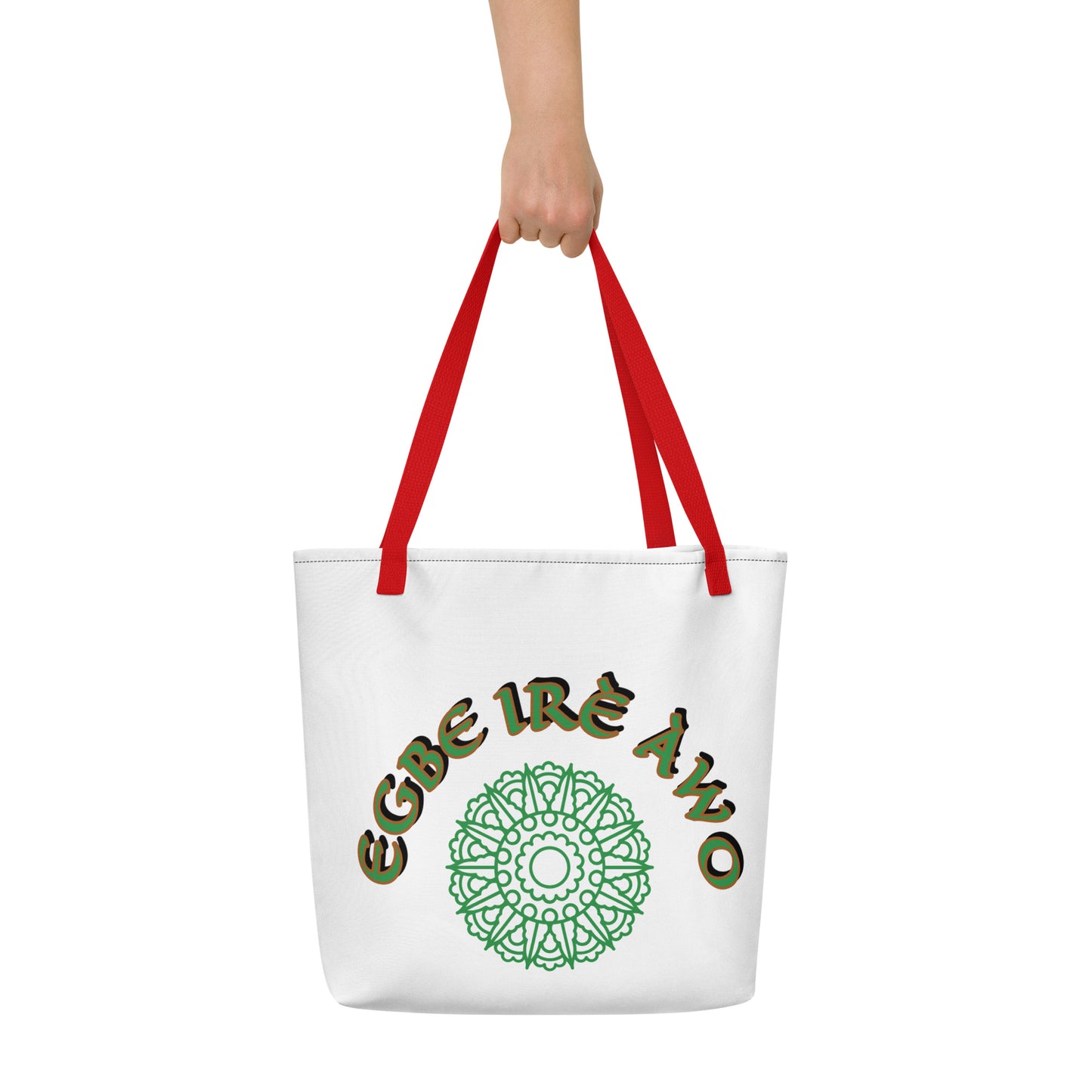 Egbe Ire Awo Isese  All-Over Print Large Tote Bag