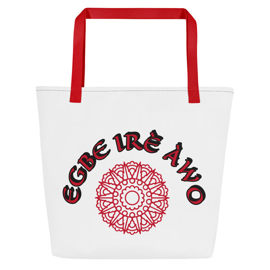 Egbe Ire Awo Signature 2  All-Over Print Large Tote Bag