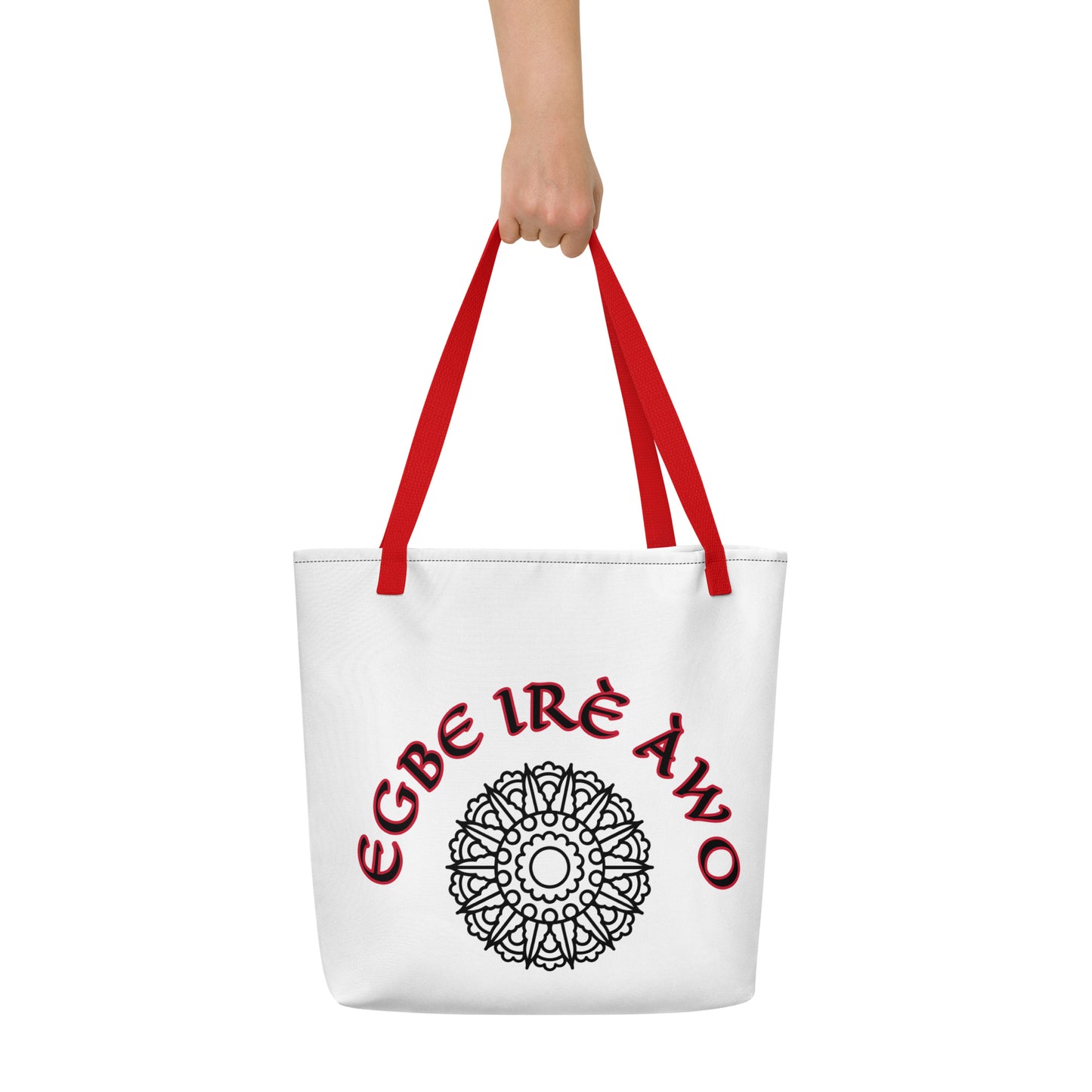 Egbe Ire Awo Signature All-Over Print Large Tote Bag