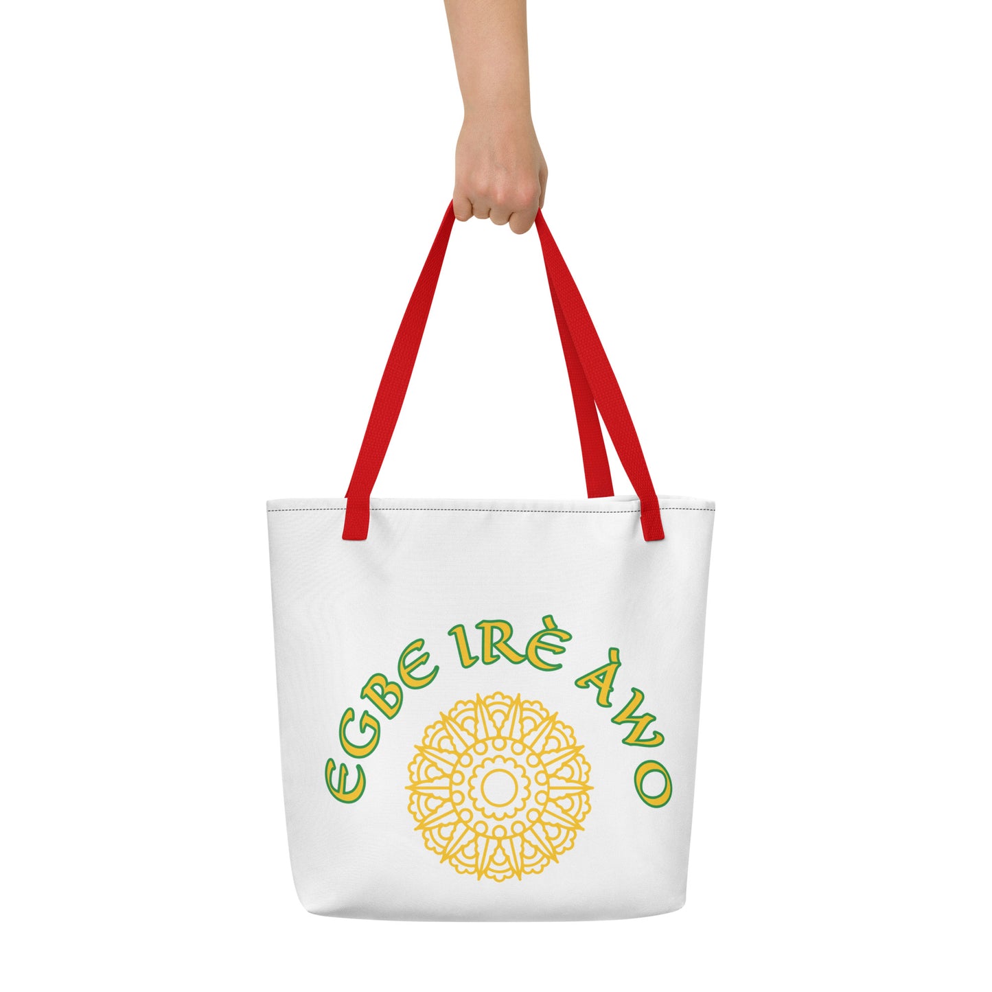 Egbe Ire Awo Lucumi All-Over Print Large Tote Bag