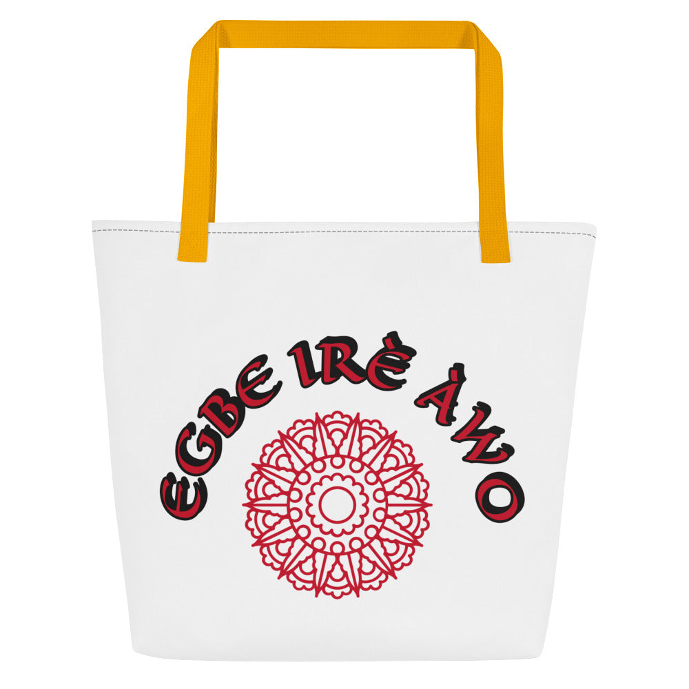 Egbe Ire Awo Signature 2  All-Over Print Large Tote Bag