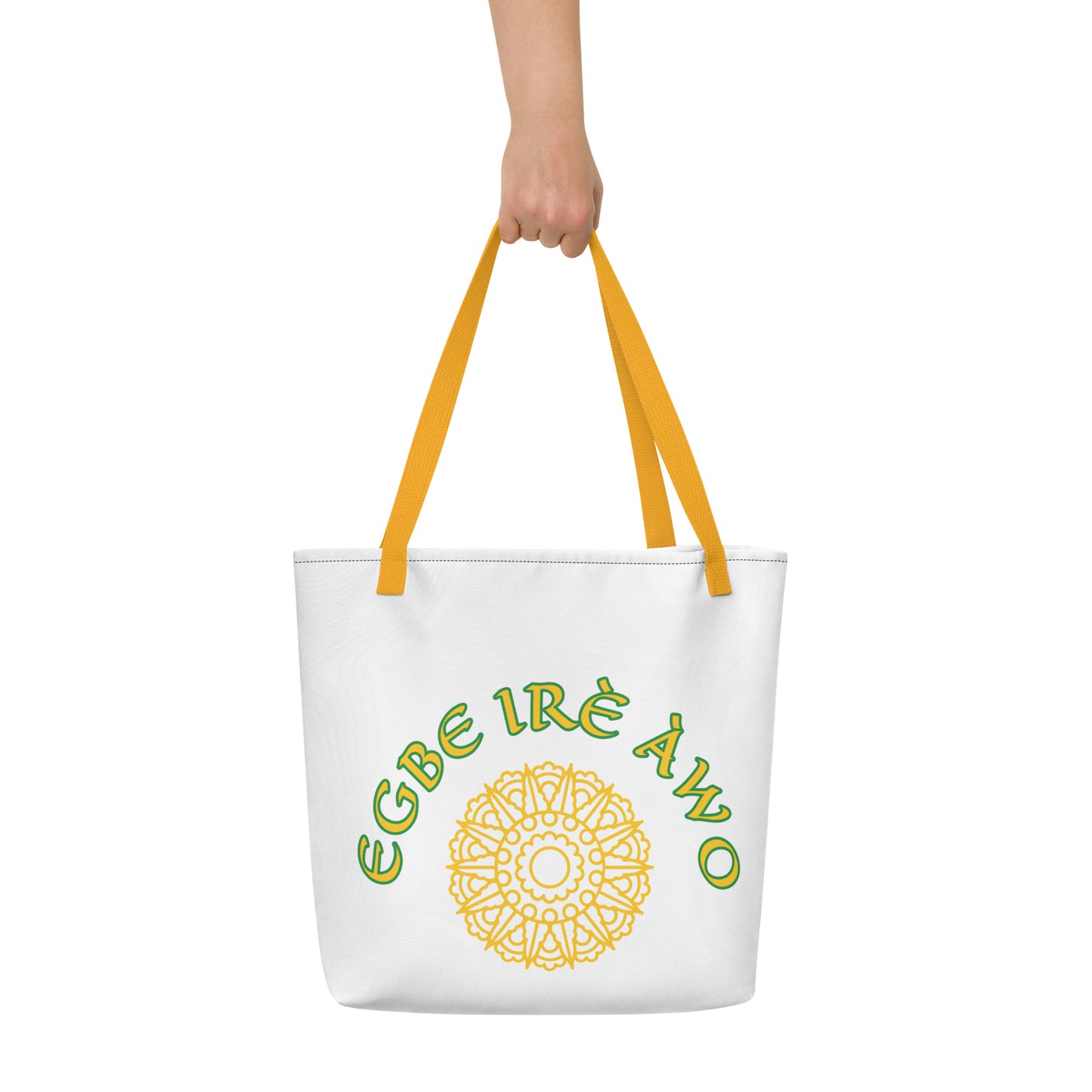 Egbe Ire Awo Lucumi All-Over Print Large Tote Bag