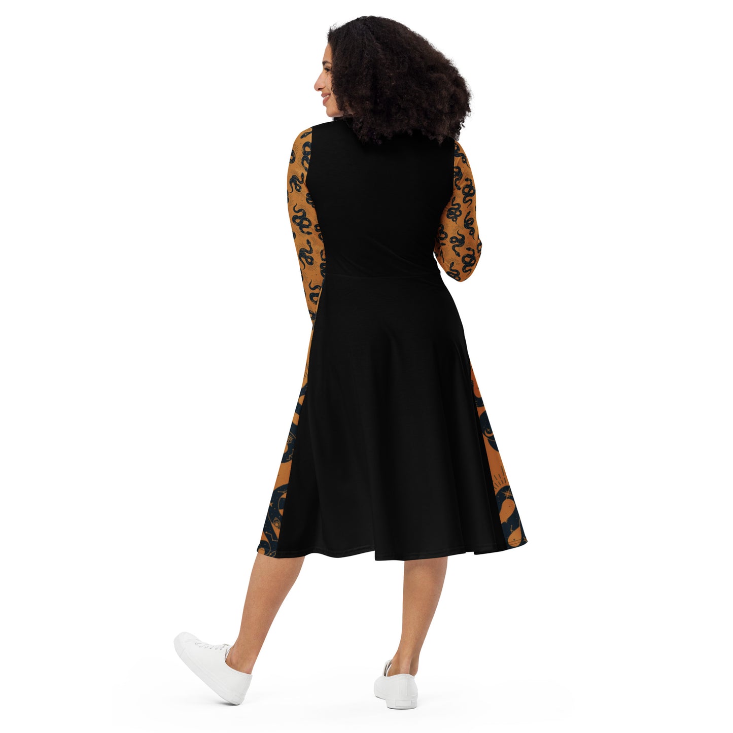 Santa Marta La Dominadora All-over print long sleeve midi dress