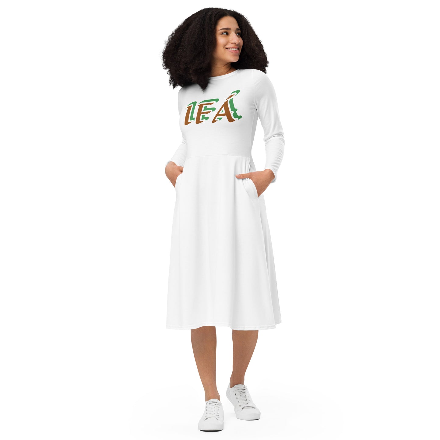 IFÁ Iyanifa Isese Reverse All-over print long sleeve midi dress