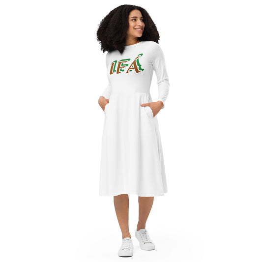 IFÁ  Isese Reverse All-over print long sleeve midi dress