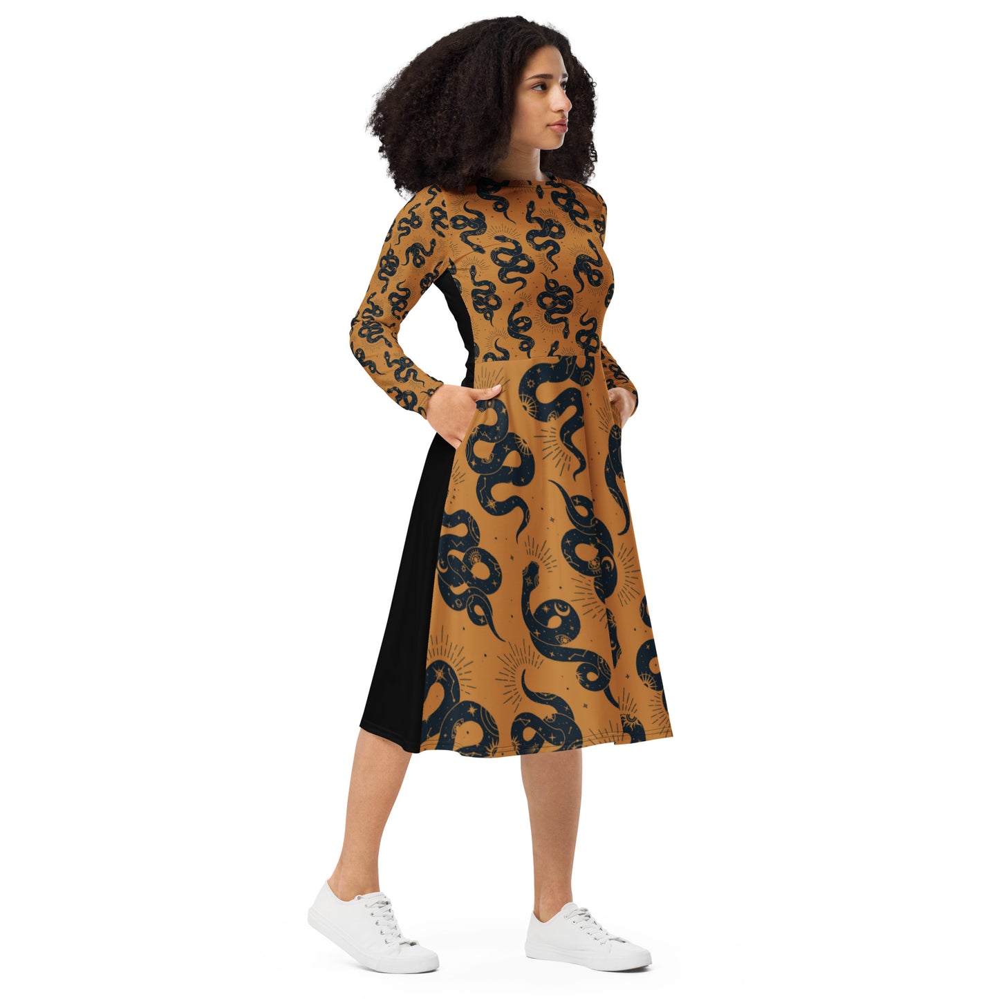 Santa Marta La Dominadora All-over print long sleeve midi dress