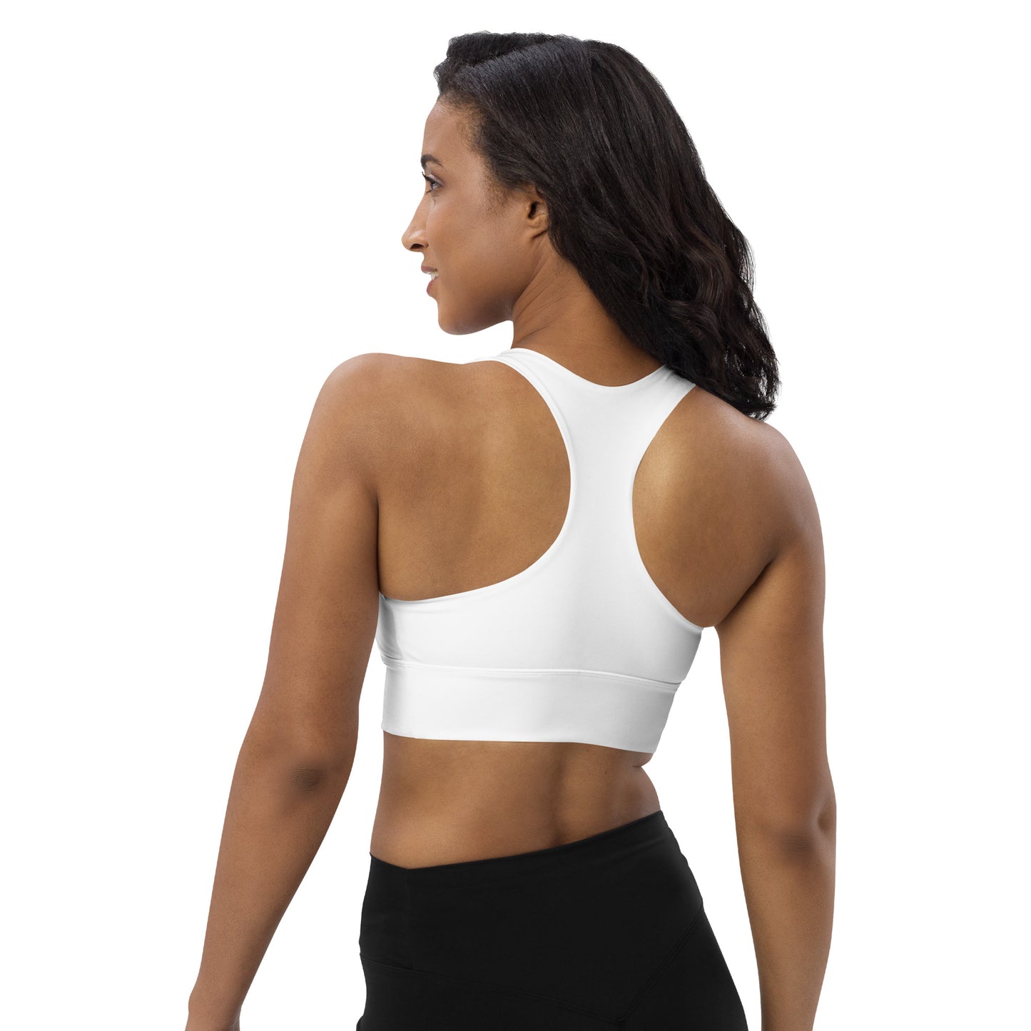 Goddess Black/Gold Longline sports bra