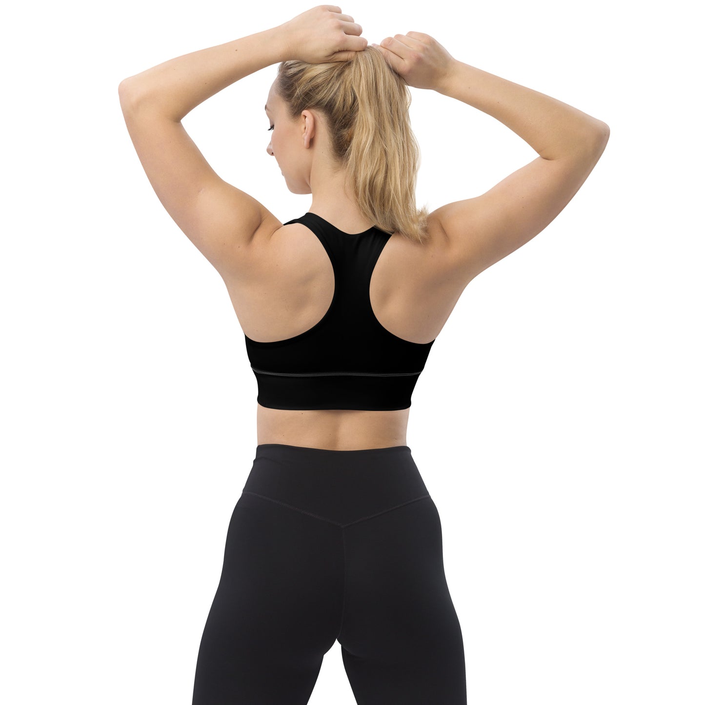 IFÁ Isese Reverse  Black Longline sports bra