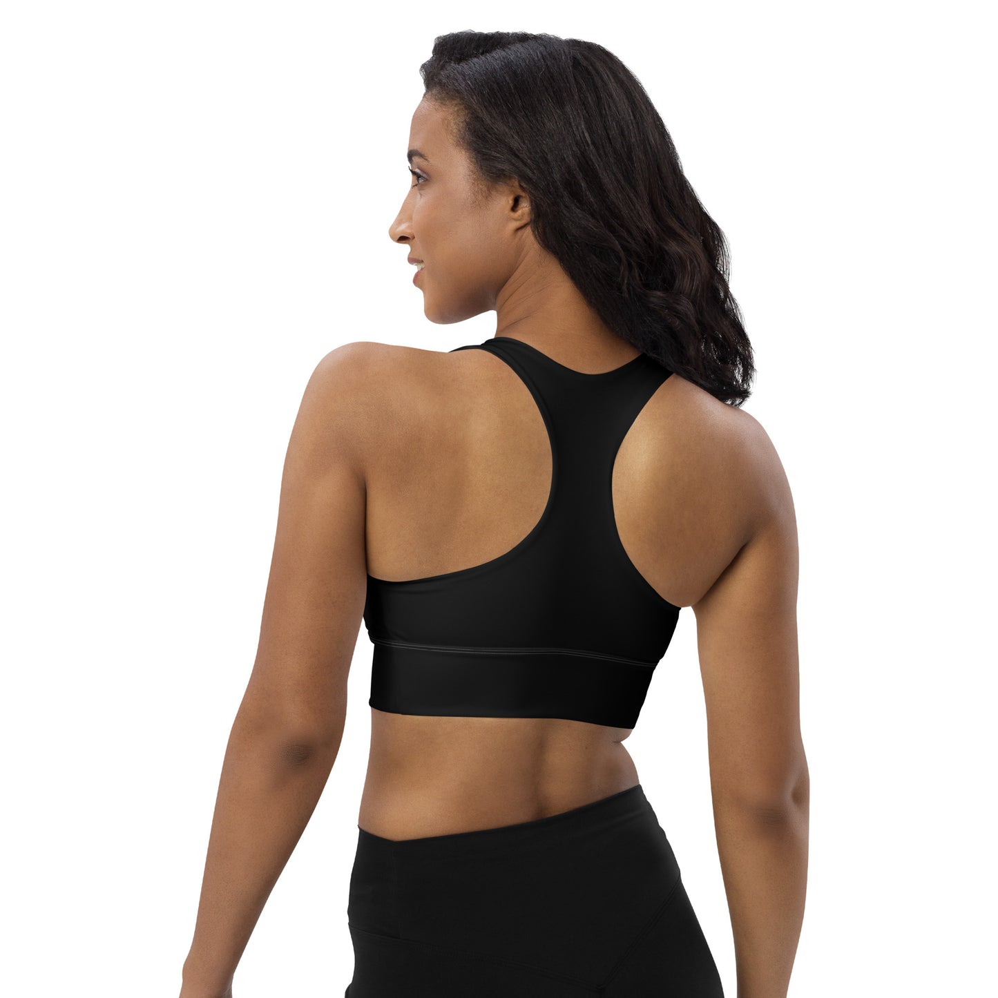 IFÁ Lucumi  Reverse Black Longline sports bra