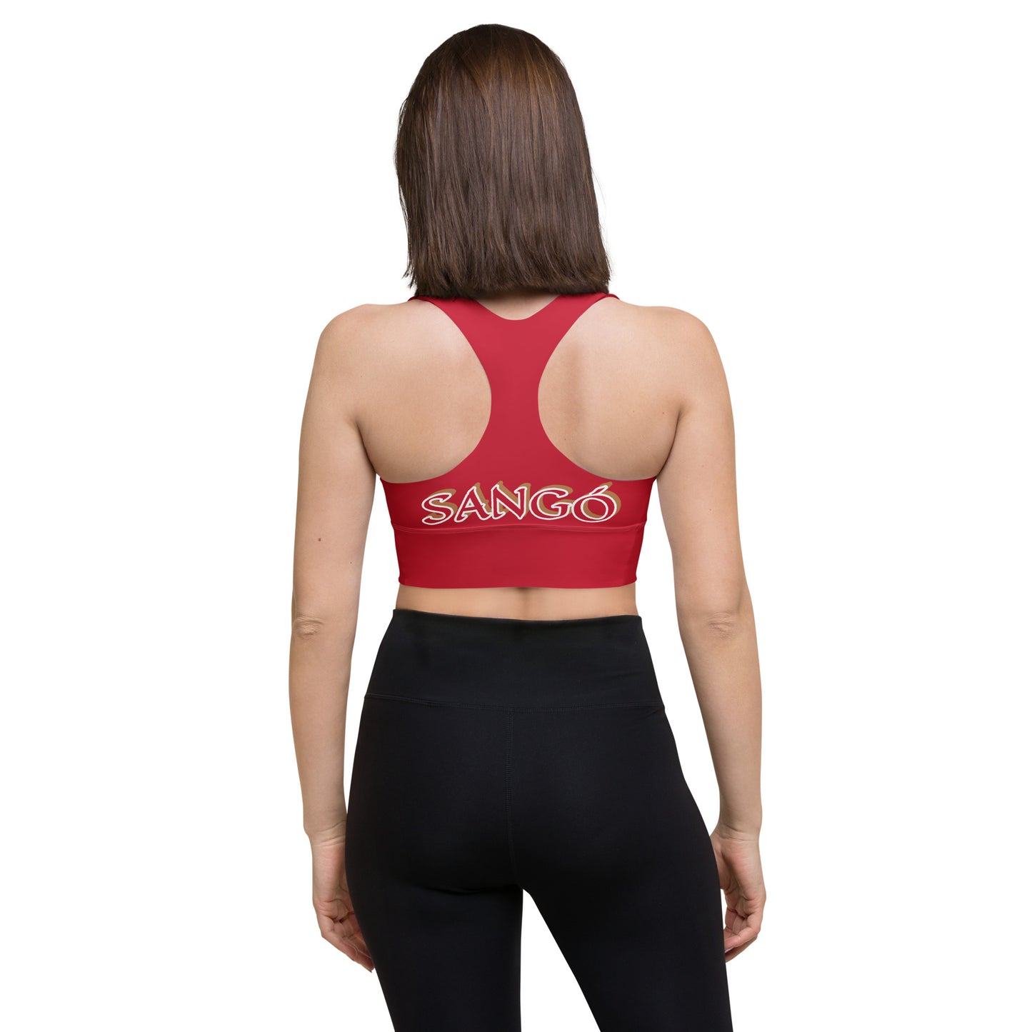 Sango Red/White Longline sports bra