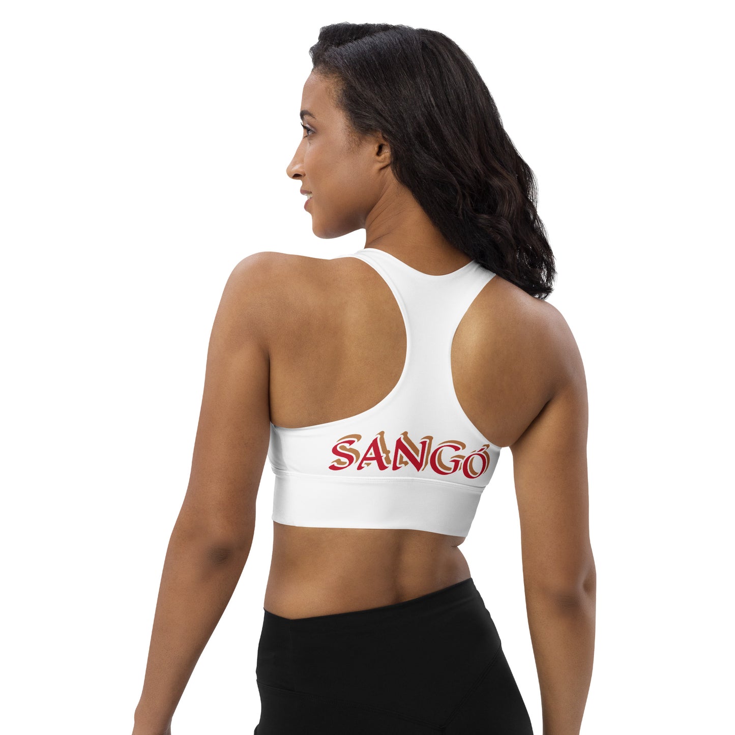 Sango White Longline sports bra