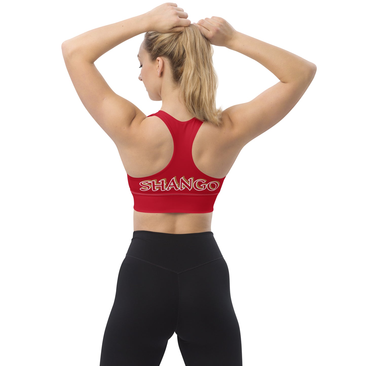 Shango Red/White Longline sports bra