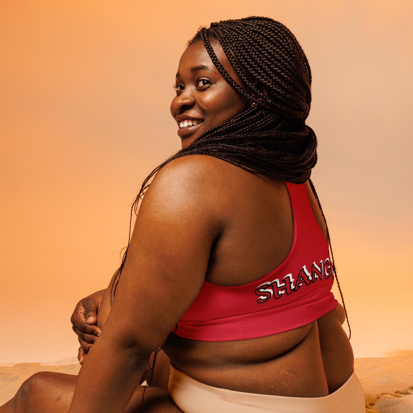 Shango Red/Black Longline sports bra