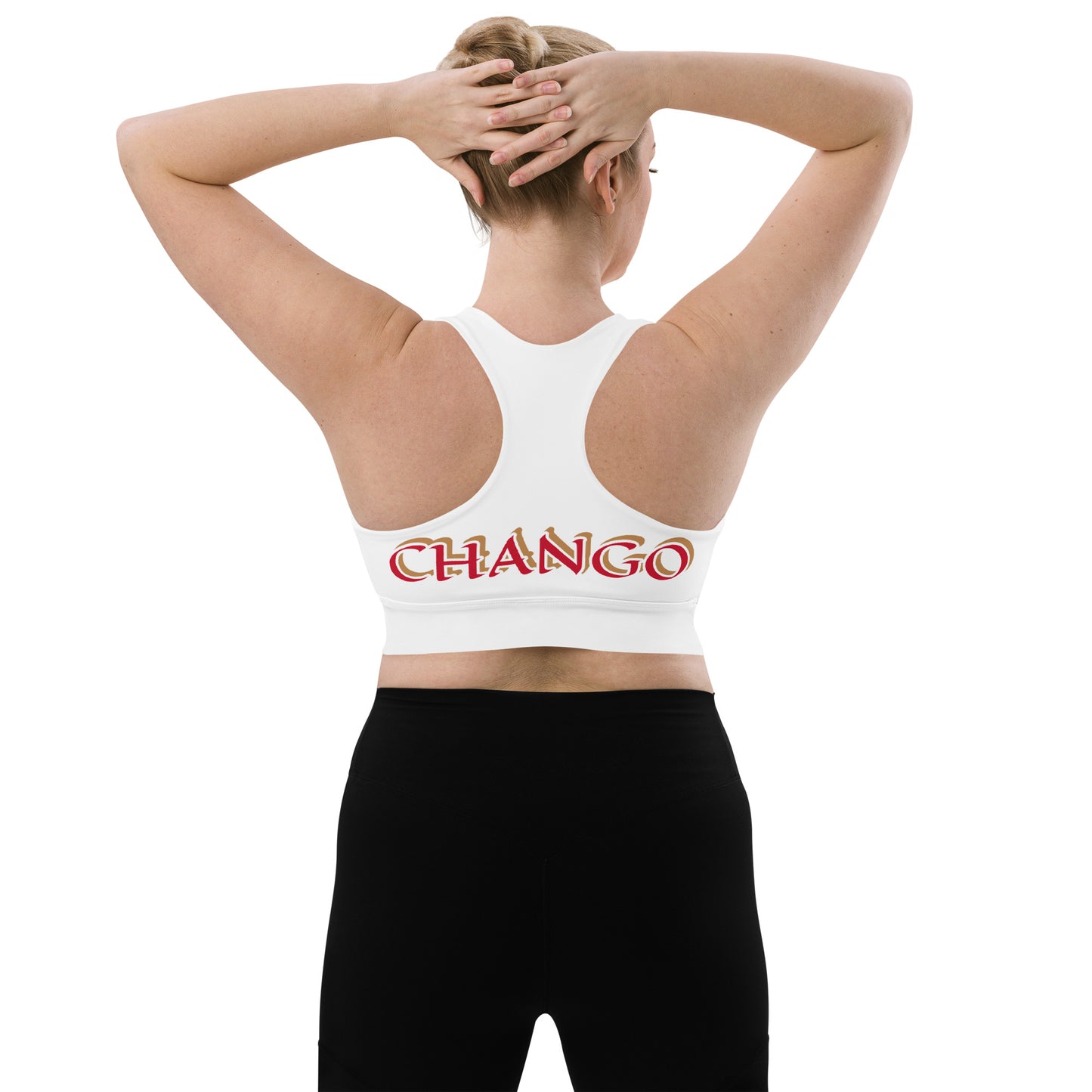 Chango White Longline sports bra