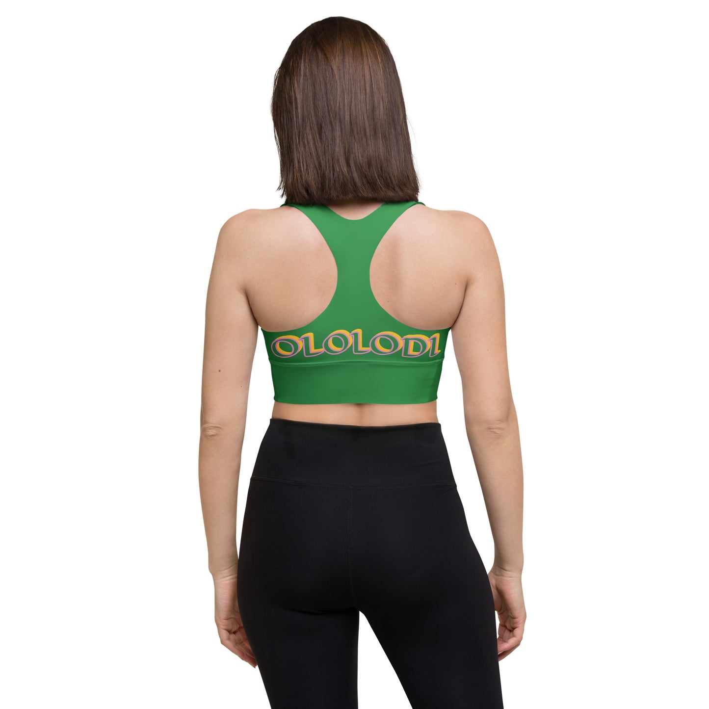 Oshun Ololodi Reverse Green Longline sports bra