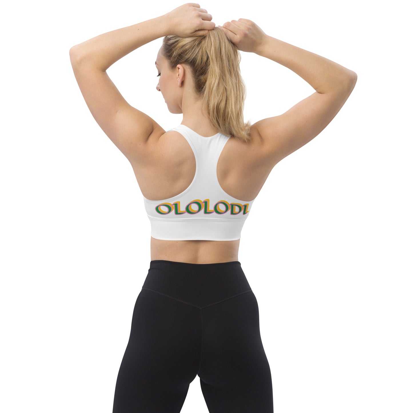 Oshun Ololodi Reverse White  Longline sports bra