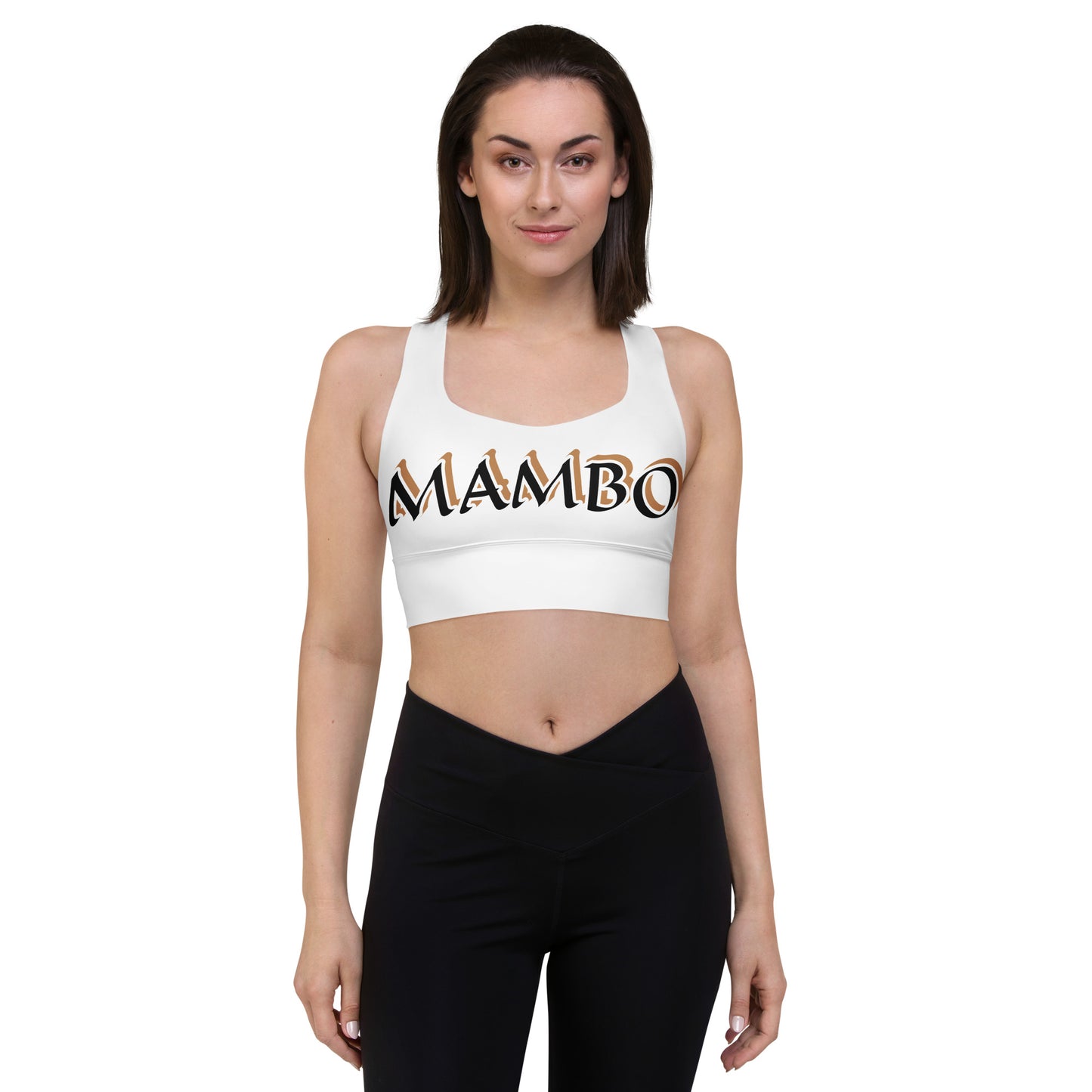 Mambo Black/Gold Longline sports bra