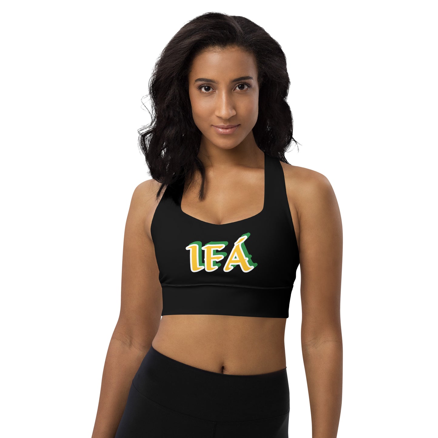 IFÁ Lucumi  Reverse Black Longline sports bra